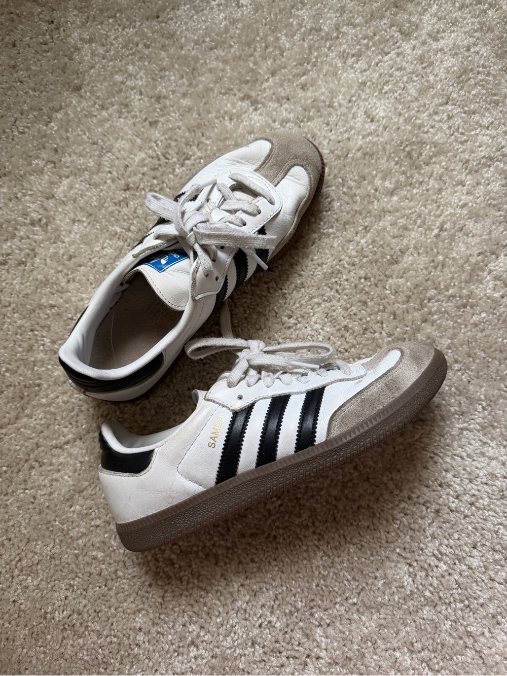 adidas Samba Sneakers in White, Black and Gray Suede